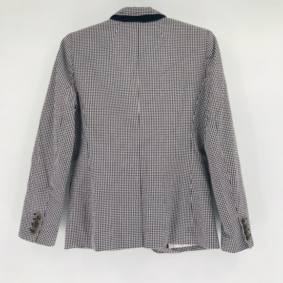 J Crew Women's Rhodes Blazer in Micro Gingham Red Navy Size 2 - Picture 10 of 10